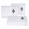 Ręcznik 70x140 Klas haftowany biały Premium bawełna 600gr   