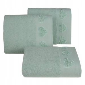 Ręcznik 70x140 Kamila w serca Miętowy bawełna 500g   
