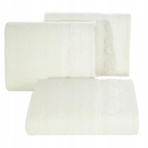 Ręcznik 50x90 Kamila w serca Kremowy bawełna 500g  