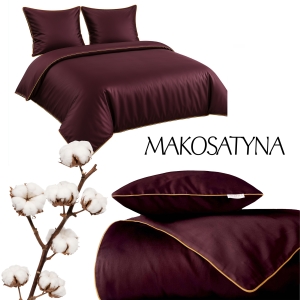 Pościel Pure z Makosatyny bawełnianej 140x200 Bordowa Premium    