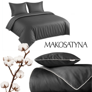 Pościel Pure z Makosatyny bawełnianej 140x200 C.Szara Premium