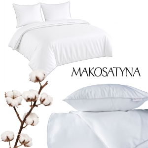 Pościel Pure z Makosatyny bawełnianej 140x200 Biała Premium  