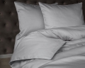 Pościel Pure z Makosatyny bawełnianej 160x200 Jasna Szara Premium