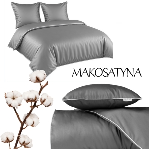 Pościel Pure z Makosatyny bawełnianej 160x200 Szara Premium