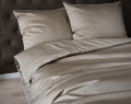 Pościel Pure z Makosatyny bawełnianej 180x200 C. Beżowa Taupe Premium  
