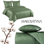 Pościel Pure z Makosatyny bawełnianej 180x200 Zielona Premium 