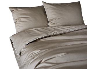 Pościel Pure z Makosatyny bawełnianej 220x200 C. Beżowa Taupe Premium  