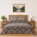 Pościel Flanelowa 160x200 Geometryczna beżowa