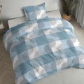 Pościel Flanelowa 140x200 Geometryczna błękitna