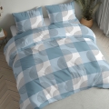 Pościel Flanelowa 160x200 Geometryczna błękitna