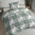 Pościel Flanelowa 140x200 Geometryczna zielona