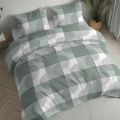 Pościel Flanelowa 160x200 Geometryczna zielona
