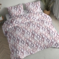 Pościel Flanelowa 220x200 Geometryczna Wrzosowa