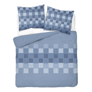 Pościel Flanelowa 160x200 Geometryczna Niebieska