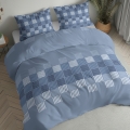 Pościel Flanelowa 220x200 Geometryczna Niebieska