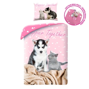 Pościel 140x200 Bawełniana Husky Kotek 