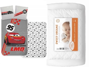 Komplet do łóżeczka 100x135 Kołdra + Pościel Dziecięca Cars Zygzak McQUEEN 