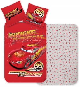 Pościel Niemowlęca 100x135 + 40x60 Cars Auta Zygzak McQUEEN 