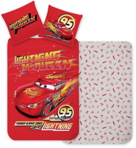 Pościel Niemowlęca 100x135 + 40x60 Cars Auta Zygzak McQUEEN 