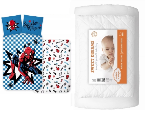 Komplet do łóżeczka 100x135 Kołdra + Pościel  Spiderman Dziecięcy 