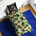 Pościel Bawełniana 140x200 MINECRAFT Oryginalna Alex Steve Creeper Zombie 100% BAWEŁNA 