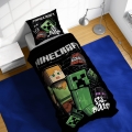 Pościel Bawełniana 140x200 MINECRAFT Oryginalna Alex Steve Creeper Zombie 100% BAWEŁNA 