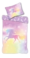 Pościel młodzieżowa 140x200 Jednorożec Różowy Tęczowy Unicorn
