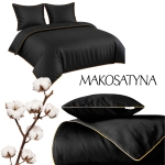 Pościel Pure z Makosatyny bawełnianej 140x200 Czarna Premium 