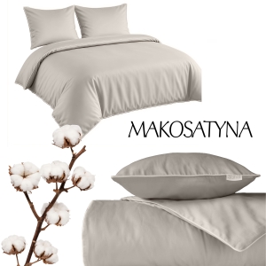 Pościel Pure z Makosatyny bawełnianej 160x200 Beżowa Premium   