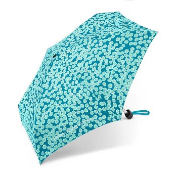 Parasol Benetton Ultra Mini AC wzór kwiatki turkusowy