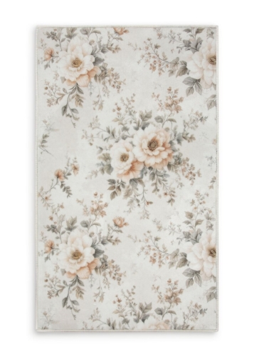 Dywan 80x150 Vita Kwiaty nowoczesny beżowy / pomarańczowy