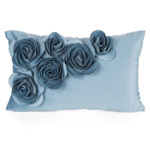 Poszewka Dekoracyjna 30x50 Flores Kwiaty niebieska