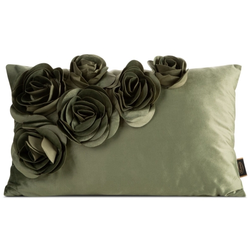 Poszewka Dekoracyjna 30x50 Flores Kwiaty oliwkowa
