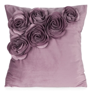 Poszewka Dekoracyjna 45x45 Flores Kwiaty ciemna różowa