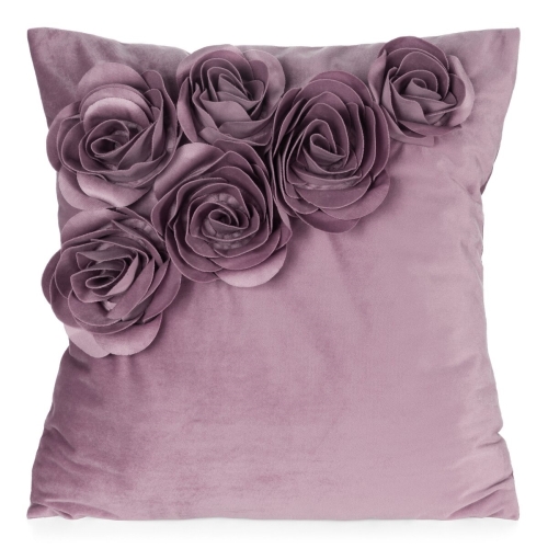 Poszewka Dekoracyjna 45x45 Flores Kwiaty ciemna różowa