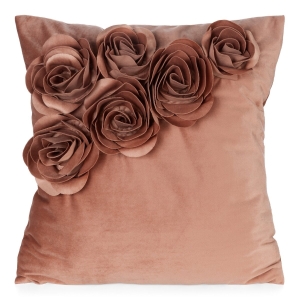 Poszewka Dekoracyjna 45x45 Flores Kwiaty ruda