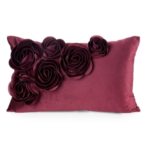 Poszewka Dekoracyjna 35x50 Flores Kwiaty burgundowa