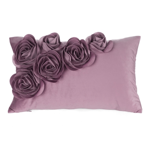 Poszewka Dekoracyjna 35x50 Flores Kwiaty ciemna różowa