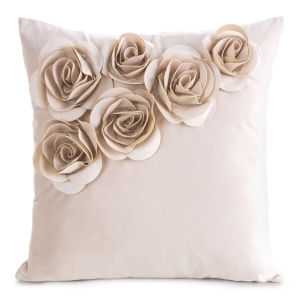 Poszewka Dekoracyjna 45x45 Flores Kwiaty pudrowa