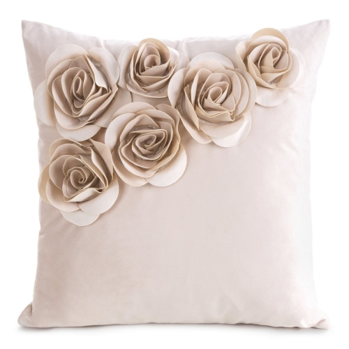 Poszewka Dekoracyjna 45x45 Flores Kwiaty pudrowa