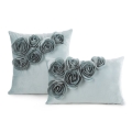 Poszewka Dekoracyjna 45x45 Flores Kwiaty miętowa