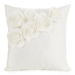 Poszewka Dekoracyjna 45x45 Flores Kwiaty kremowa