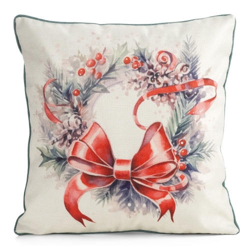 Poszewka Świąteczna 45x45 Dekoracyjna Merry Christmas beżowa 