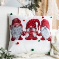 Poszewka Świąteczna 45x45 Dekoracyjna Merry Christmas Skrzaty 