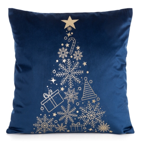 Poszewka Świąteczna 45x45 Dekoracyjna Merry Christmas granatowa