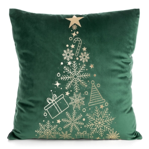 Poszewka Świąteczna 45x45 Dekoracyjna Merry Christmas zielona