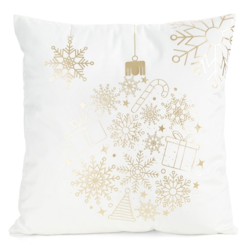 Poszewka Świąteczna 45x45 Dekoracyjna Merry Christmas biała