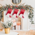 Skarpeta Świąteczna 50cm Dekoracyjna Merry Christmas biała / czerwona  