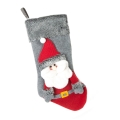 Skarpeta Świąteczna 50cm Dekoracyjna Merry Christmas czerwona  / szara