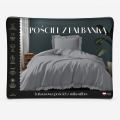 Pościel 140x200 Satynowa Mikrofibra z falbanką gładka ciemna szara
